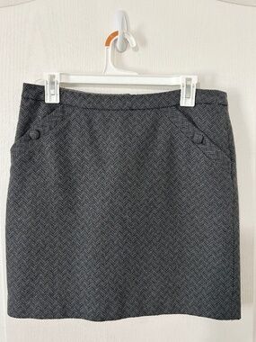 Vintage Skirt Charcoal Gray Herringbone Tweed Mini